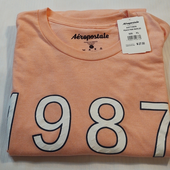 NWT Aeropostale Orange Short Sleeve Casual T Shirt Size XL - Picture 6 of 6